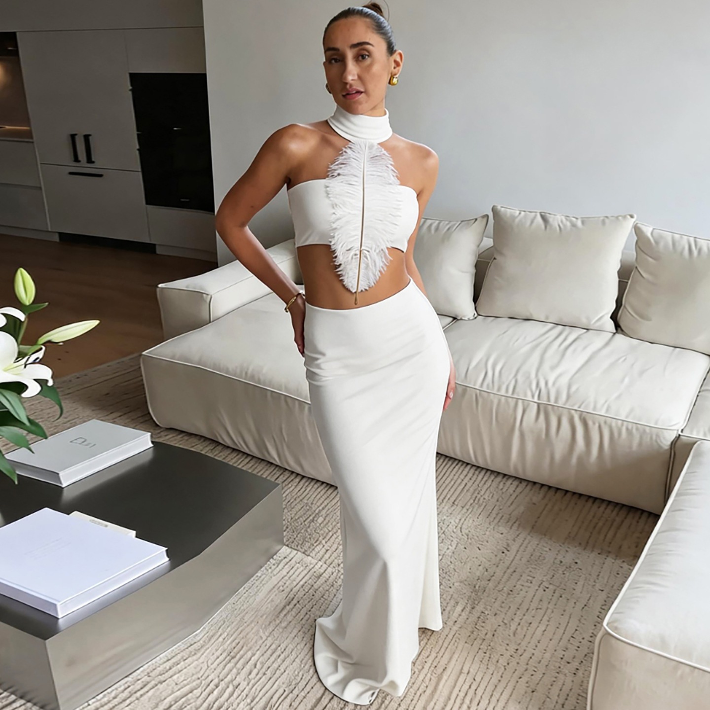 Kadınlar Beyaz Seksi İnce Bel  - Fly Line incelemesi ve fiyatı